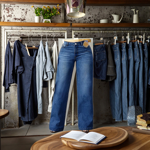 Chất Lượng Cao Cổ Điển Của Phụ Nữ Thẳng Denim Quần XL Cao Eo Loose Co Giãn Rộng Chân Thoải Mái Túi Cho Mùa Thu/Mùa Hè - Product Image 4