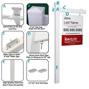 Poteau de signalisation immobilière en PVC de 72 pouces de haut pour la vente Poteau <span class=keywords><strong>à</strong></span> <span class=keywords><strong>louer</strong></span> Enseignes portes ouvertes pour l'<span class=keywords><strong>immobilier</strong></span> - Product Image 4