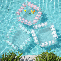 Fauteuil flottant tubulaire à quatre tubes en PVC 122x122cm pour enfants et adultes, idéal pour piscine et plage