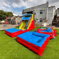 Nouveau toboggan aquatique et à sec 2 en 1 Leap, qualité commerciale, PVC, double piste, gonflable pour tous les âges