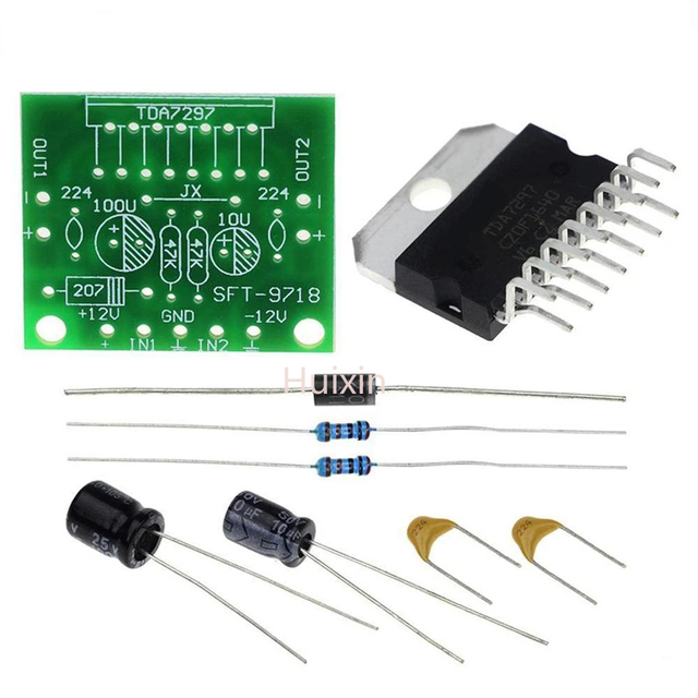 Hot YTDMEN 1set TDA7297 Power Amplifier Board Parts DC 12V Pure Rear 2.0 Dual-channel 15W+15W Electronic DIY Kit