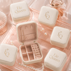 Custom Letter Design Jewelry Organizer <b>Box</b> Portable Travel Case for <b>Ring</b> Necklace Earring Storage and Boutique Gift Packaging - Product Image 1