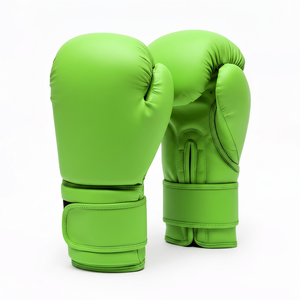Wholesale Driftwear Impex High Quality Neon Green Boxing Gloves 10oz 12oz 14oz 16oz Custom Color Logo <b>Synthetic</b> <b>Leather</b> - Product Image 1