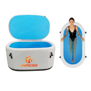 Customized PVC Inflatable Ice Bath Recovery 2 Person Portable Cold Plunge Tub With Optional Chiller