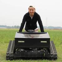 Tondeuse à gazon robotisée à chenilles en caoutchouc, autopropulsée, à essence, à rotation zéro, télécommandée, pour jardin