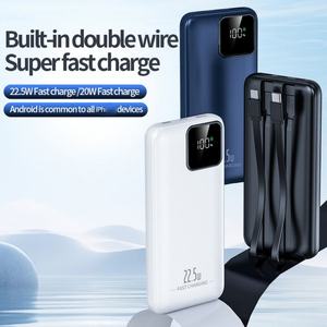 Batterie externe portable avec logo personnalisé, charge rapide, 10000mah, 20000mah, 30000mah, batterie Li-polymère, câble pour téléphone - Product Image 3