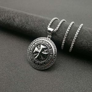 Hip Hop Punk chevaliers templiers croisé étanche sans ternissement en acier inoxydable bijoux pendentif colliers plaqué or homme homme hommes - Product Image 6