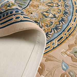 Tapis moderne de luxe antidérapant en laine et viscose touffetés à la main pour la décoration du salon - Product Image 2