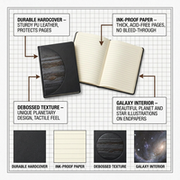 Cuaderno A5 Personalizable con Diseño de Universo Estelar, Ilustraciones a Todo Color, Tapa Dura y Encuadernación Térmica