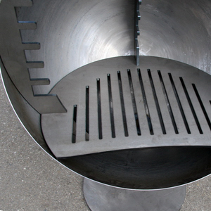 Brown Inclined Hemisphere Fire Pit & BBQ Grill-Durable Cor-Ten Steel Cocina al aire libre - Product Image 5