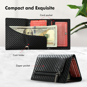 Casekey Carbon PU Leather Phone Cases Magnetic <b>Card</b> <b>Holder</b> <b>Wallet</b> Mobile Phone Cases - Product Image 4