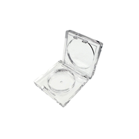 Direct usine, Boîtier cosmétique vide DIY portable, carré de 285 mm, entièrement transparent, à grille ronde, pour échantillons de fard à joues, fard à paupières et illuminateur