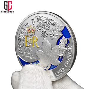 Pièce commémorative en émail métallique personnalisée d'usine, 12 ans, <span class=keywords><strong>Elizabeth</strong></span> II, 90e anniversaire, médaille plaquée argent et or - Product Image 4