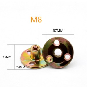 High-Strength Durable Round Disc Steel <b>Clamp</b> Nut Three-Hole for Furniture Cabinets - Product Image 5