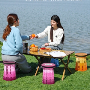 Tabouret télescopique en plastique amélioré, pliable et portable, pour pique-nique, pêche, randonnée et voyages - Product Image 2