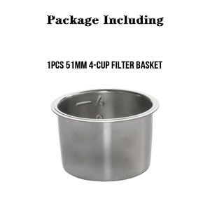 Prix de gros 1 pièce Porte-filtre sans fond en acier inoxydable écologique 51 mm 4 tasses Filtre à café réutilisable Panier <span class=keywords><strong>Delonghi</strong></span> - Product Image 6