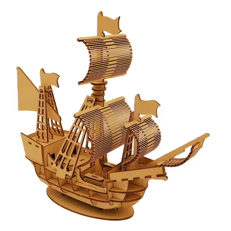 Jouets éducatifs de bricolage, maquette de bateau, puzzle en bois pour enfants, assemblage 3D