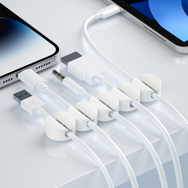 New Items Charging Power Cable Organizer Boomray Self Adhesive Cord Keeper for Desktop Organizing