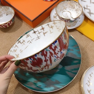 Colorful European Bone China Dinner <b>Set</b> and Porcelain Charger Plate - Product Image 5