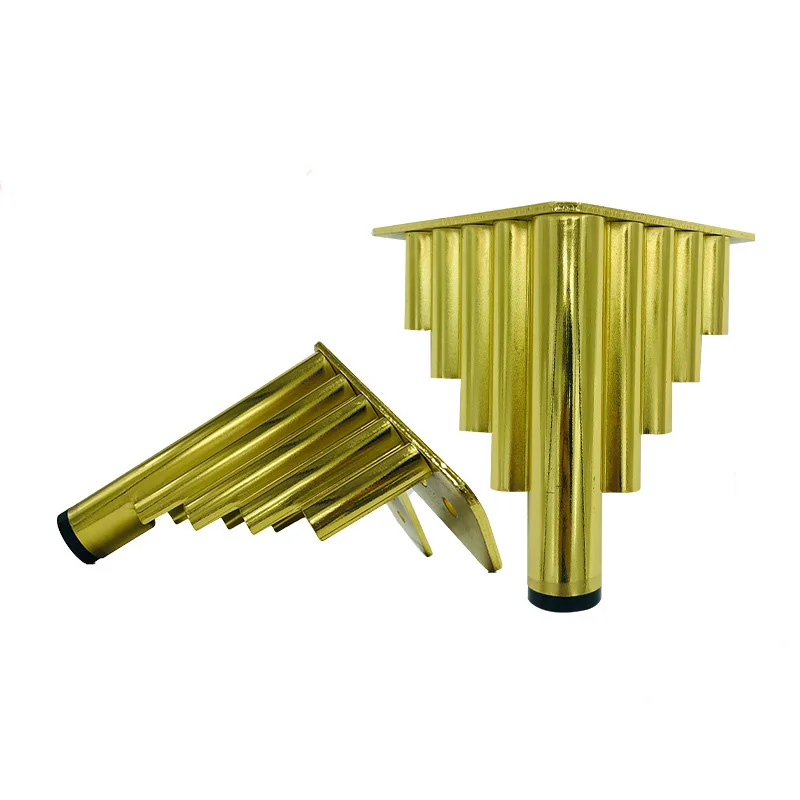 Golden metal cone tube with screw sofa and coffee table feet Hardware accessories iron sofa leg feet