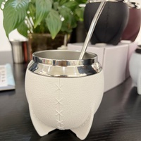 2026 Emerit Style Classique, Gourdes à Yerba Maté en Cuir de 280 ml avec Logo Personnalisé, Vente en Gros, avec Bombilla et Brosse de Nettoyage