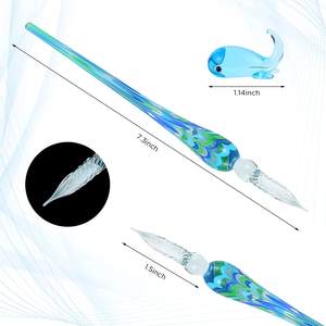Ensemble de stylos plume en verre de Murano fantaisie et coloré 2026, cadeau créatif pour les étudiants et les professionnels des finances, pour l'écriture et l'encre à tremper - Product Image 3