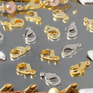 Beauty of Women Lobster Clasp for Necklace Making 18K Gold Plated Brass with Lead & Nickel Free Irregular Shape - Product Image 3