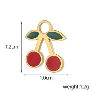 Colgantes de Lujo de Acero Inoxidable 316 con Baño de Oro de 14k y 18k, Resistentes al Deslustre, con Dije de Cereza para Fabricación de Joyas, Ideales para Collares y Pulseras - Product Image 6