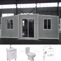 Cabaña Contenedor de Lujo con Baño y Cocina, 20 pies/40 pies, Casa Prefabricada Móvil Moderna de 2 Dormitorios, Expandible, para Hotel