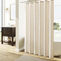 Rideau de douche en lin XinLan, décor de bain Country Boho Farmhouse rideaux de douche Beige pour salle de bain