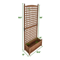 Jardinière surélevée en bois pour l'extérieur avec treillis pour pots de fleurs grimpants et jardinières