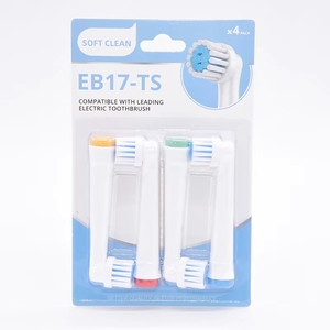 4 Pack Round Soft Bristle Rotating <b>Toothbrush</b> <b>Heads</b> EB17-TS - Product Image 6