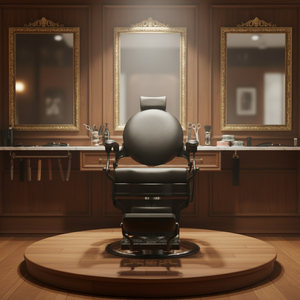 Sillón de Barbería Siman de Lujo Moderno, Estilo Europeo, Color Negro Completo, para Hombres y Uso en Salones de Belleza - Product Image 2
