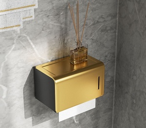 2025 핫 세일 공간 절약 디자인 벽걸이 형 샤워 보관 수건 선반 블랙 골드 욕실 액세서리 세트 럭셔리 알루미늄 - Product Image 6