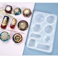 Moules en silicone pour pendentifs en résine époxy, fabrication de bijoux en cristal, fournitures d'artisanat, outils de moulage pour gâteaux, emballage en sac OPP