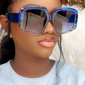 Nouvelles Lunettes de Soleil Tendance à Grande Monture Dégradée Orange Bleu, Forme Irrégulière, Couleur Bonbon, Style Œil de Chat Carré pour Femme - Product Image 3