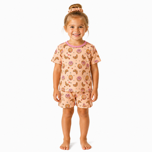 Pijama Infantil de Bambu Manga Curta e Calça Curta, Conjunto Macio e Confortável para Meninas 0-8 Anos - Product Image 3