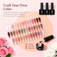 Gel de construction multifonction 8-en-1 HS avec logo personnalisé, 8 ml, 41 couleurs, sans HEMA/TPO/MHQ, conforme aux normes européennes, pour extension d'ongles