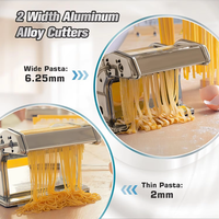 180 rouleau pâtes Maker 9 réglages d'épaisseur réglables 2-en-1 nouilles fabricant rouleaux Cutter argent Spaghetti pâtes outils