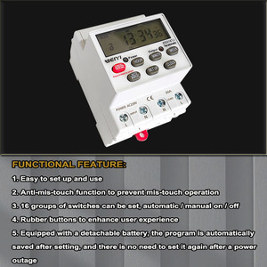 Interruptor de control de tiempo popular universal de Vietnam 30amp 220V 24hrs AC interruptor de control de sincronización inteligente - Product Image 2