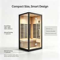 Sauna à vapeur sèche haut de gamme sur mesure, construction en bois massif, sauna domestique personnalisé OEM, bien-être pour spa, salle de bain entièrement vitrée