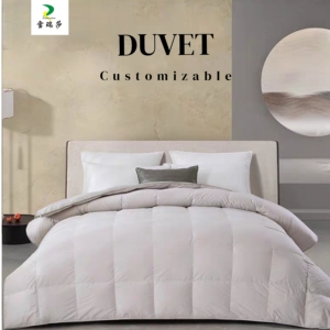 Couette <span class=keywords><strong>en</strong></span> coton matelassée confortable avec garnissage 90% duvet de canard, hypoallergénique, respirante, sans odeur, utilisable toute l'année pour les hôtels - Product Image 1