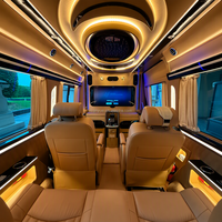 Kit complet de conversion intérieure pour Sprinter Executive : Table de conférence motorisée, canapé-lit, revêtement de sol pour yacht, stores de fenêtre, OEM