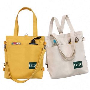 College Student Crossbody Bag Multifunctional <b>Backpack</b> Single Shoulder <b>Canvas</b> Bag - Product Image 1