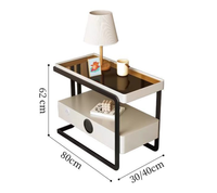 Ensemble de rangement pour salon, style italien moderne minimaliste, cadre en bois, dessus en verre, multifonctionnel, pour petit espace