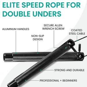 JY Cross Fit <span class=keywords><strong>Double</strong></span> <span class=keywords><strong>Under</strong></span> Jump Rope, <span class=keywords><strong>corde</strong></span> <span class=keywords><strong>à</strong></span> <span class=keywords><strong>sauter</strong></span> réglable extra longue en aluminium lestée, <span class=keywords><strong>corde</strong></span> <span class=keywords><strong>à</strong></span> <span class=keywords><strong>sauter</strong></span> rapide avec poignée antidérapante - Product Image 4