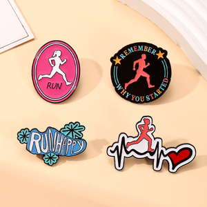 Pin Enamel Lunak Seng Kustom Grosir, Cetak UV, Desain Lari, Badge, Langsung dari Pabrik, OEM ODM, Stok SOLEVDO, Nikel Hitam - Product Image 3