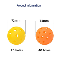 Pelota de Pickleball Personalizada con Logotipo, MOQ Bajo, TPE PE, 26/40 Orificios, para Interior y Exterior