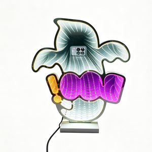 กระจกแต่งหน้า LED แบบขายส่ง ออกแบบสไตล์อาร์ตเดโค ปรับได้ ได้รับการรับรองมาตรฐาน ROHS ของขวัญสำหรับงานปาร์ตี้ฮาโลวีน ร้านค้า แบรนด์เชิงพาณิชย์ - Product Image 1