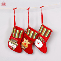 Chaussettes de Noël décoratives, Pendentifs Père Noël, Bonhomme de neige, Cerf, Sapin de Noël, Sac cadeau en tissu non tissé, lin, velours, à carreaux